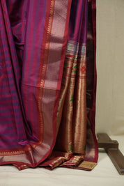 Magenta Cotton Silk Paithani Saree - SRMCSPS06