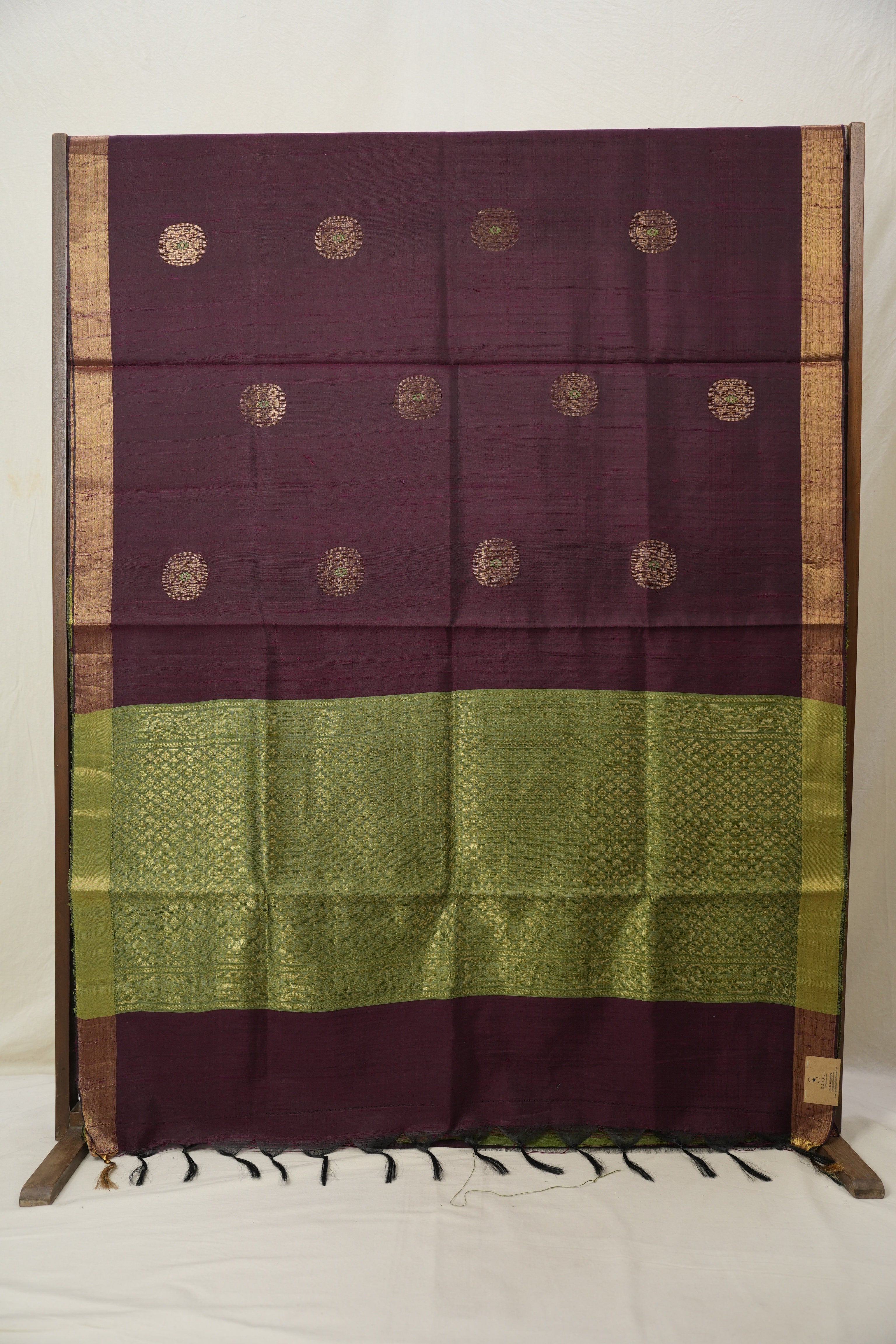 Wine Raw Silk Saree - SRWRSS800
