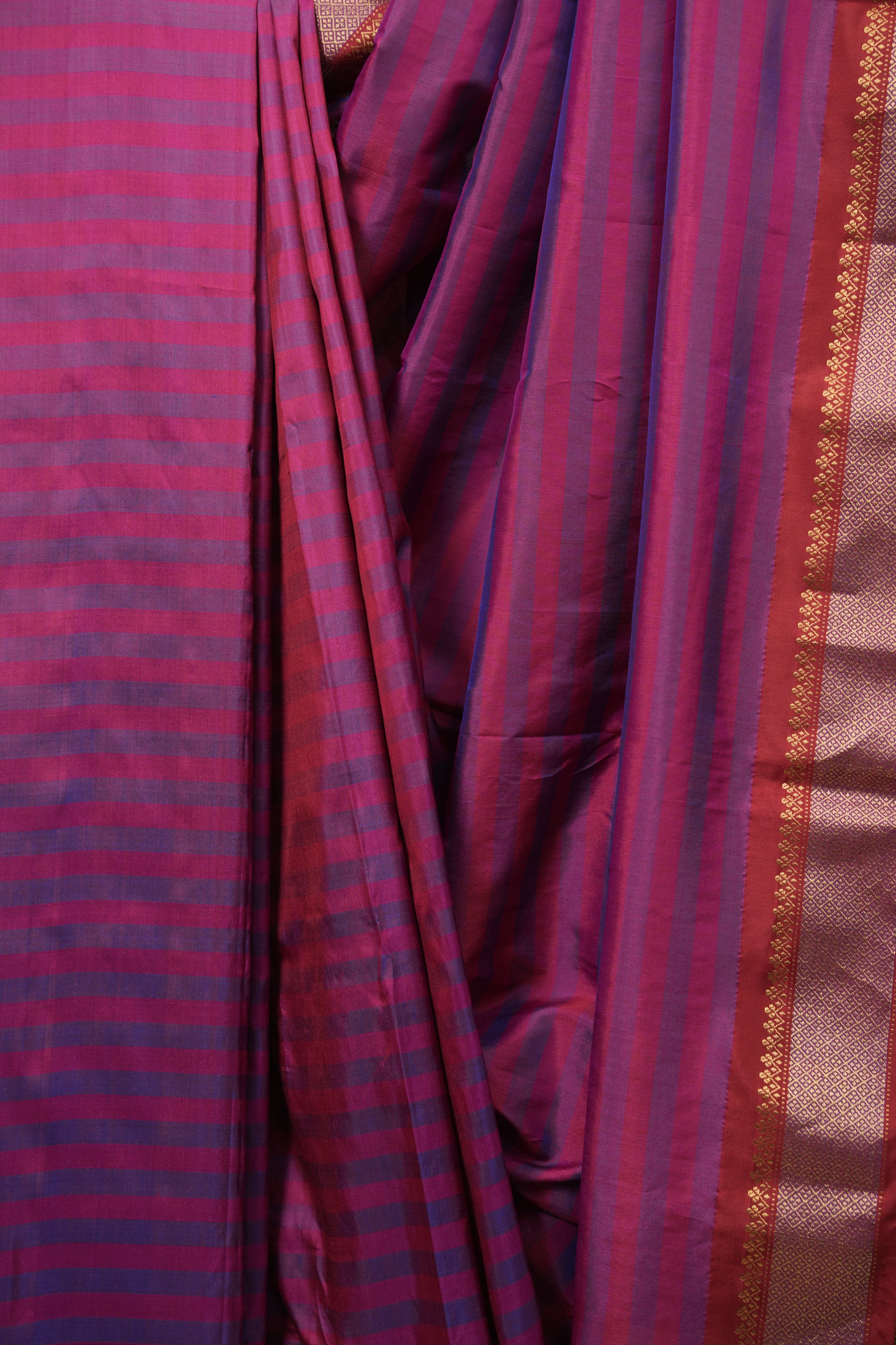 Magenta Cotton Silk Paithani Saree - SRMCSPS06