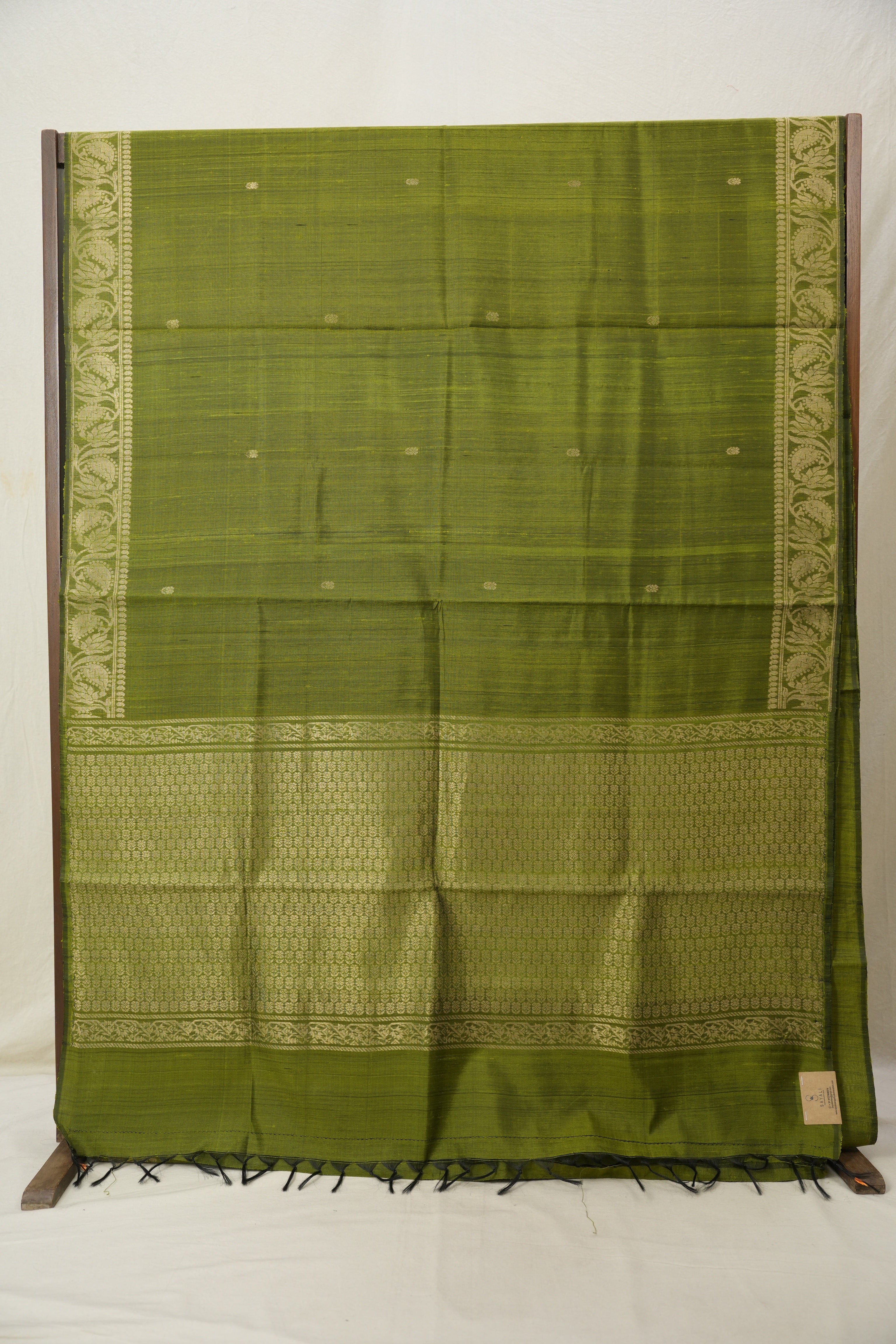 Moss Green Raw Silk Saree - SRMGRSS858