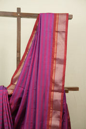 Magenta Cotton Silk Paithani Saree - SRMCSPS06
