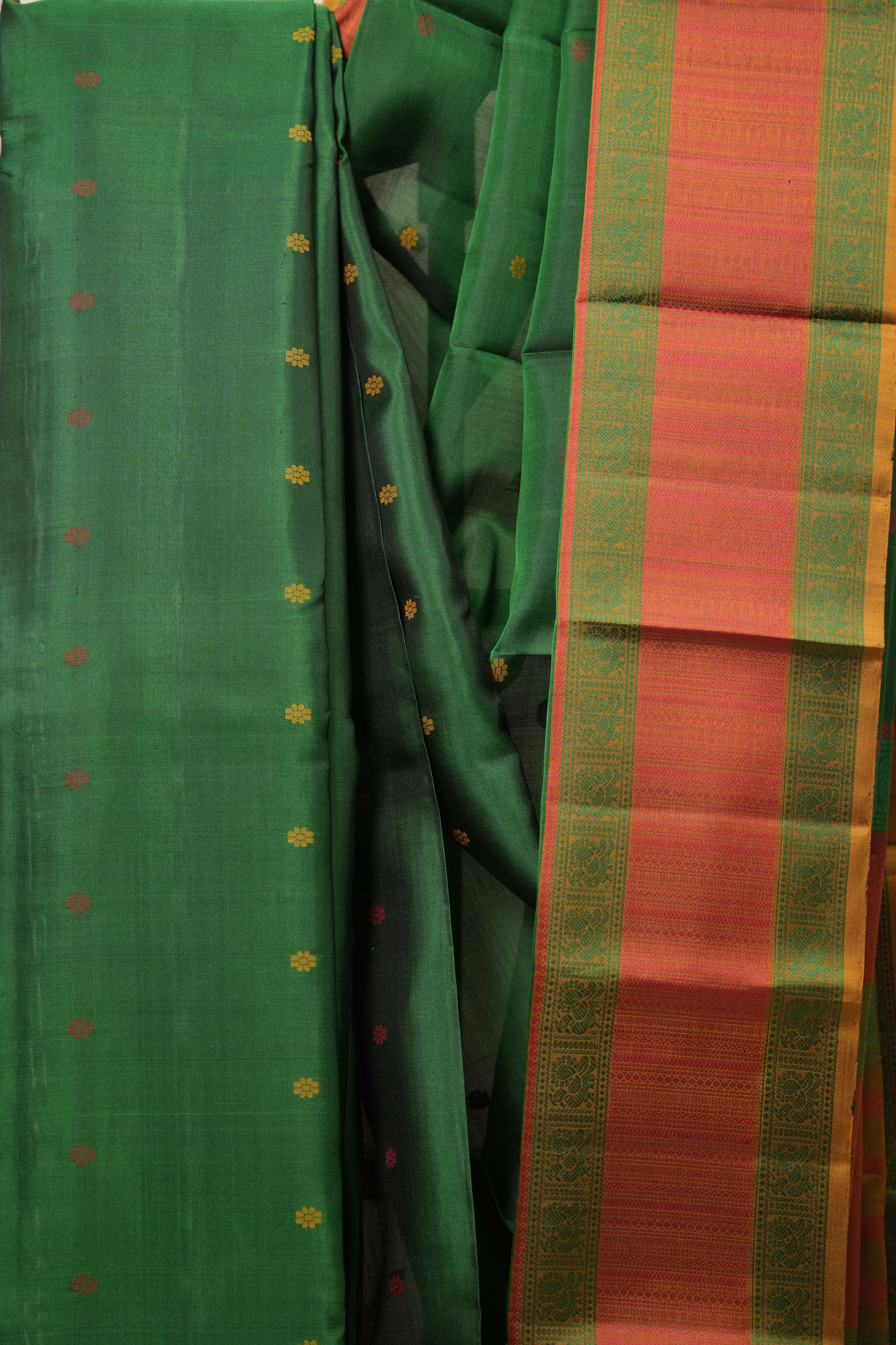Green Kanjivaram Silk Saree - SRGKSS964