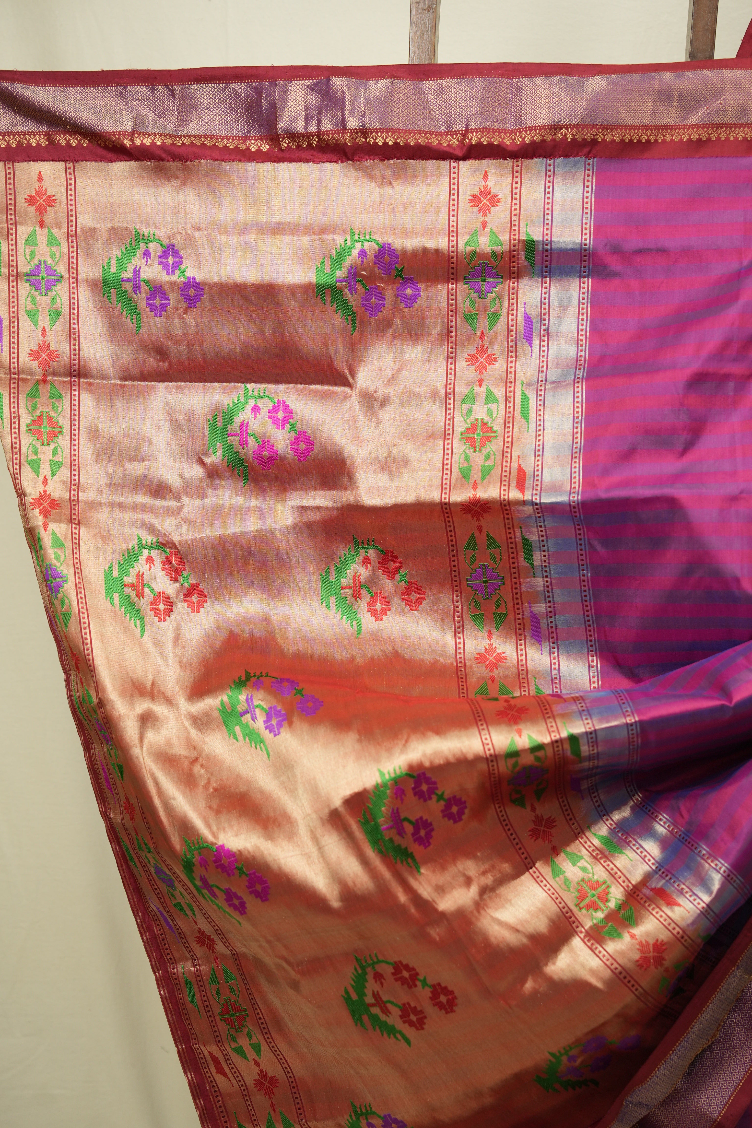 Magenta Cotton Silk Paithani Saree - SRMCSPS06
