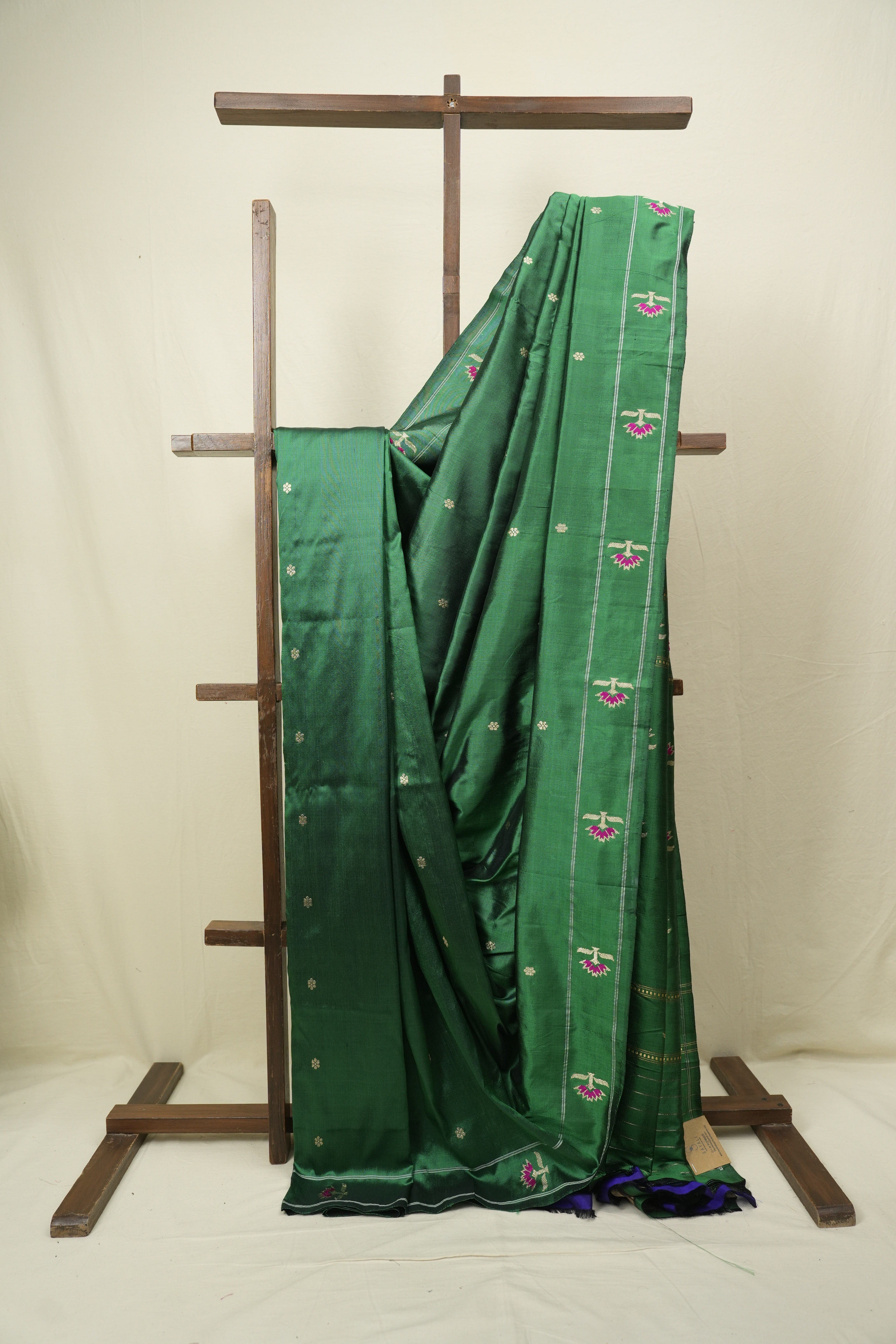 Green Cotton Silk Paithani Saree - SRGCSPS02