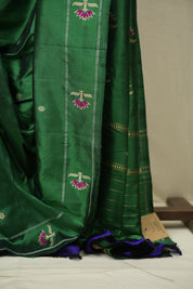 Green Cotton Silk Paithani Saree - SRGCSPS02