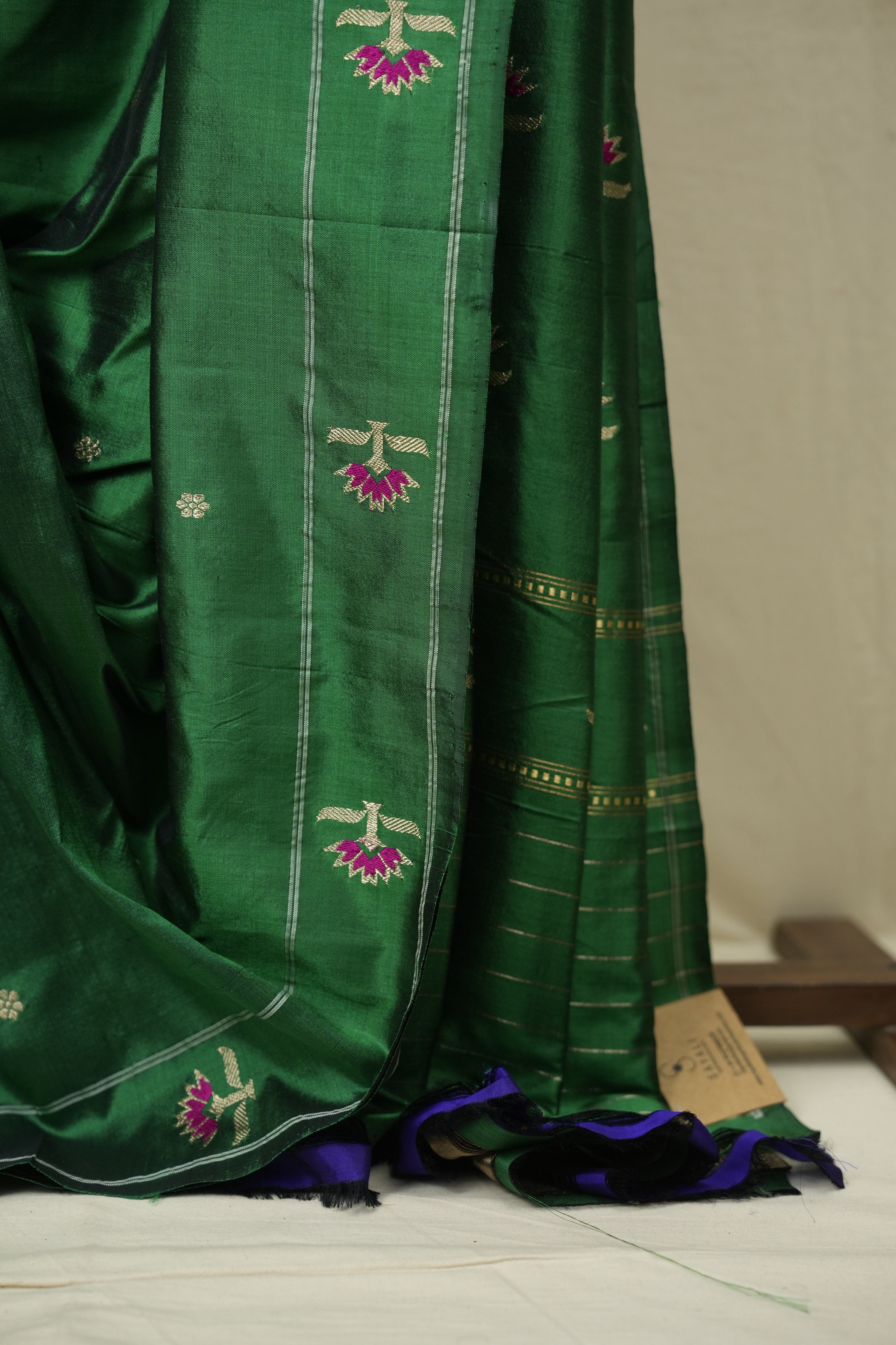 Green Cotton Silk Paithani Saree - SRGCSPS02