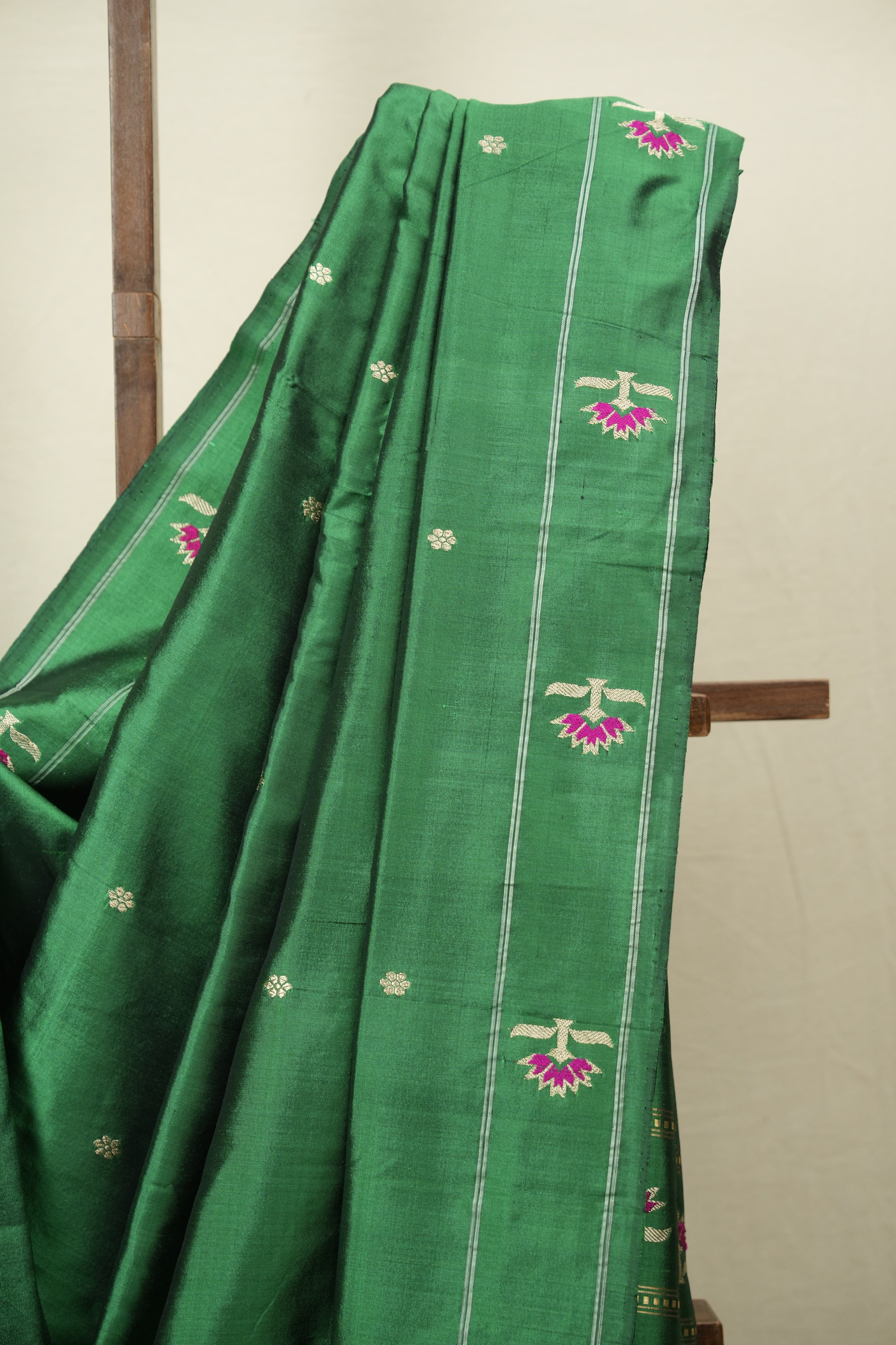 Green Cotton Silk Paithani Saree - SRGCSPS02