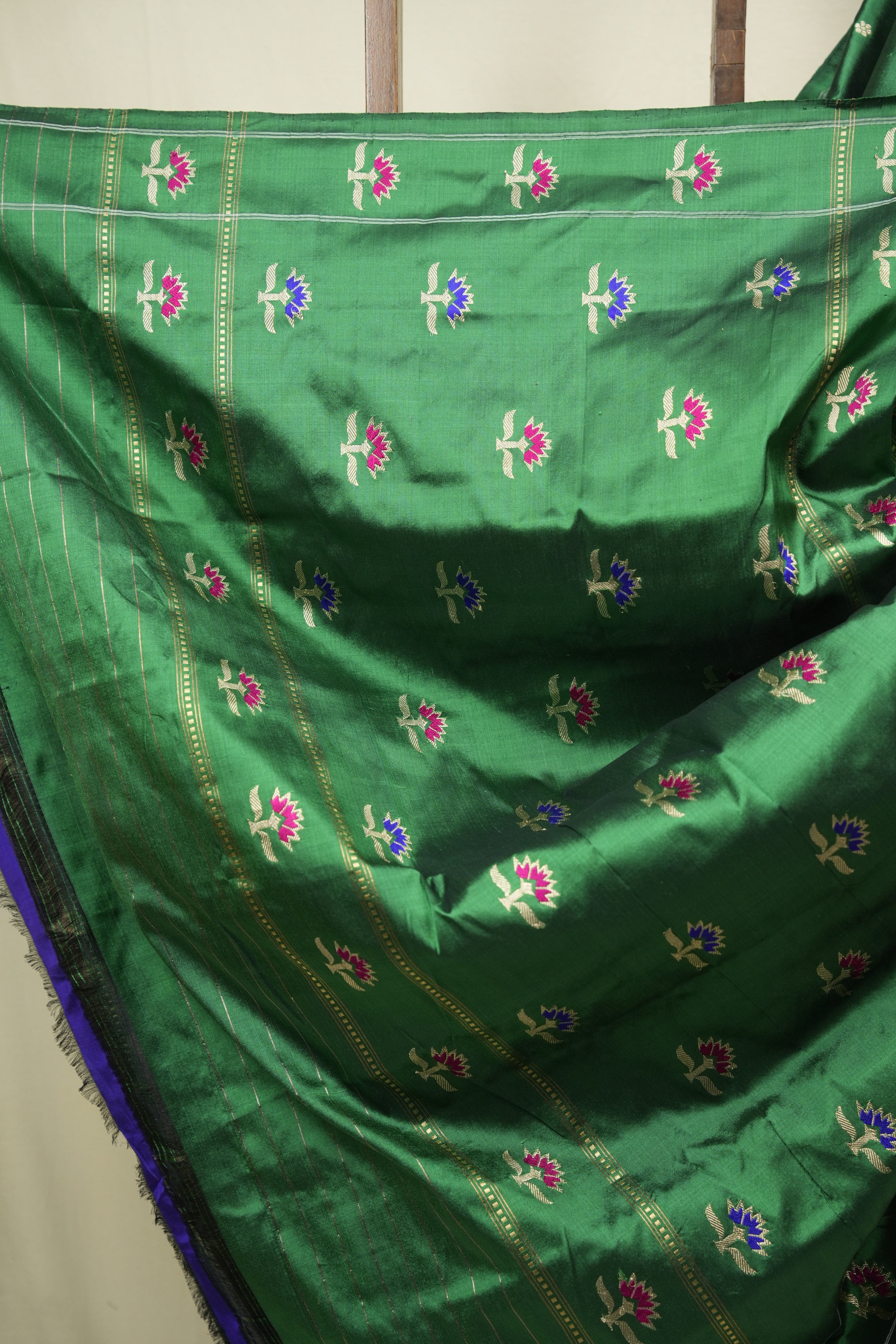 Green Cotton Silk Paithani Saree - SRGCSPS02