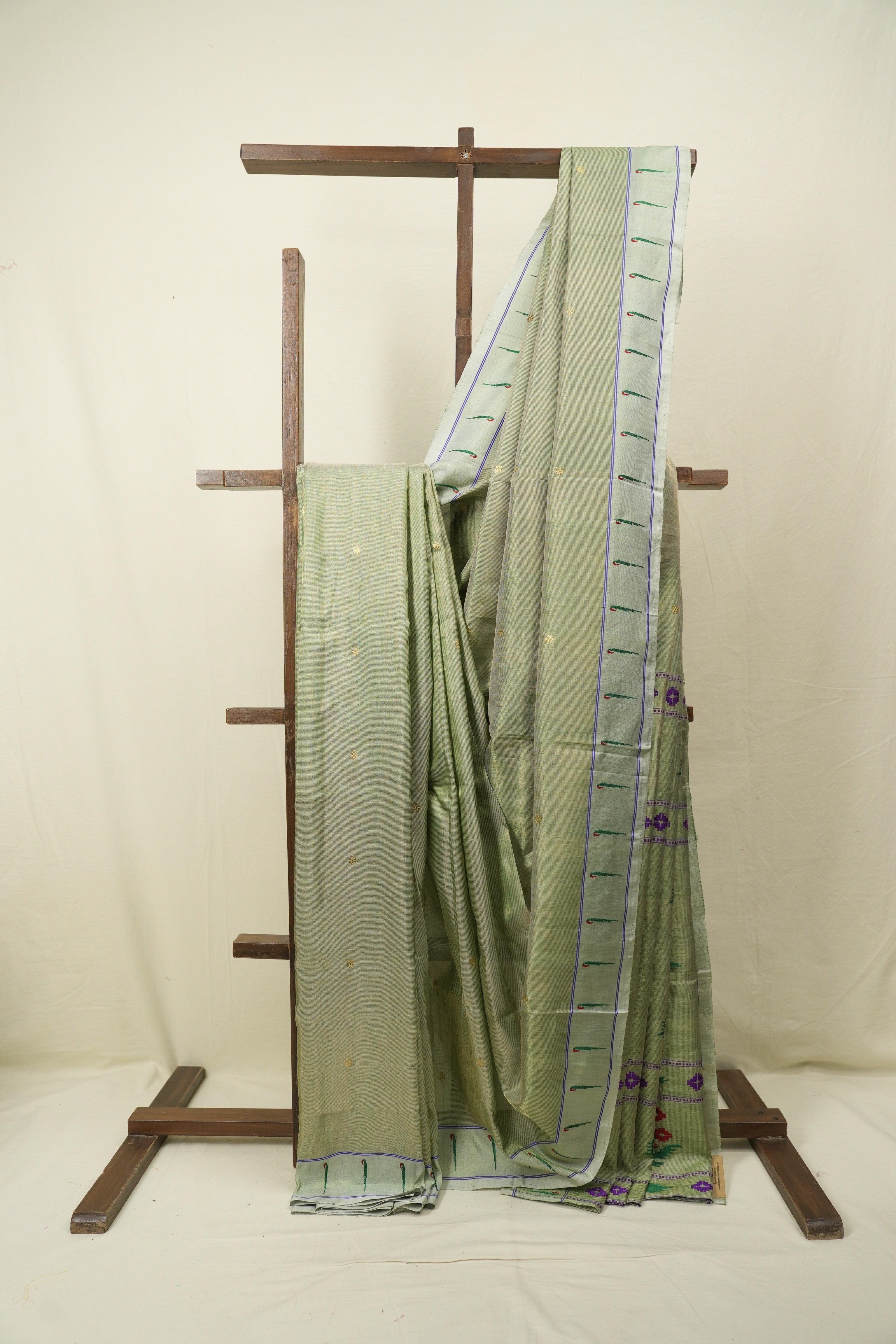 Mint Green Cotton Tissue Paithani Saree - SRMGCTPS01