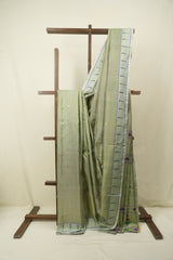 Mint Green Cotton Tissue Paithani Saree - SRMGCTPS01
