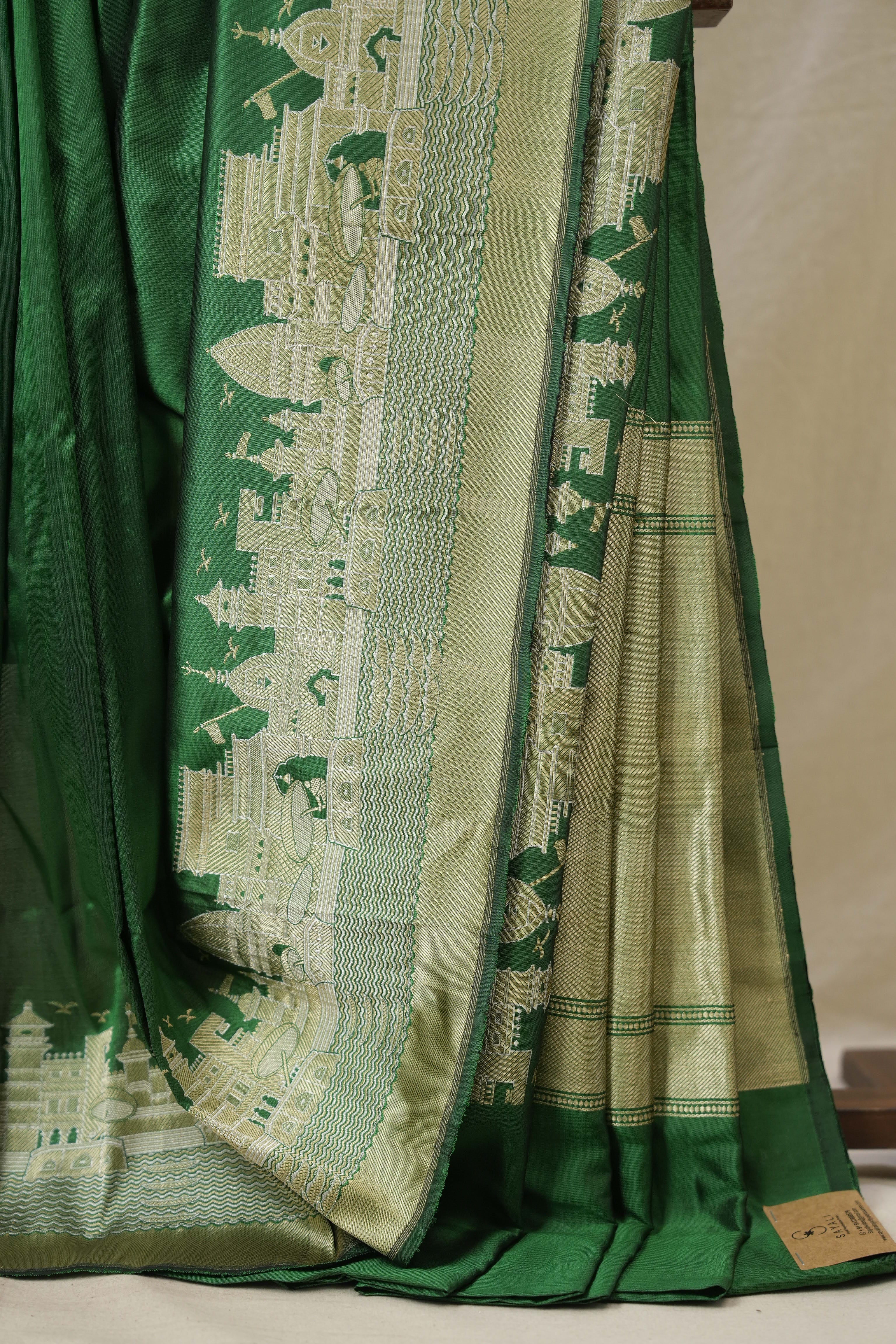 Green Banarasi Silk Saree - SRGBSS919