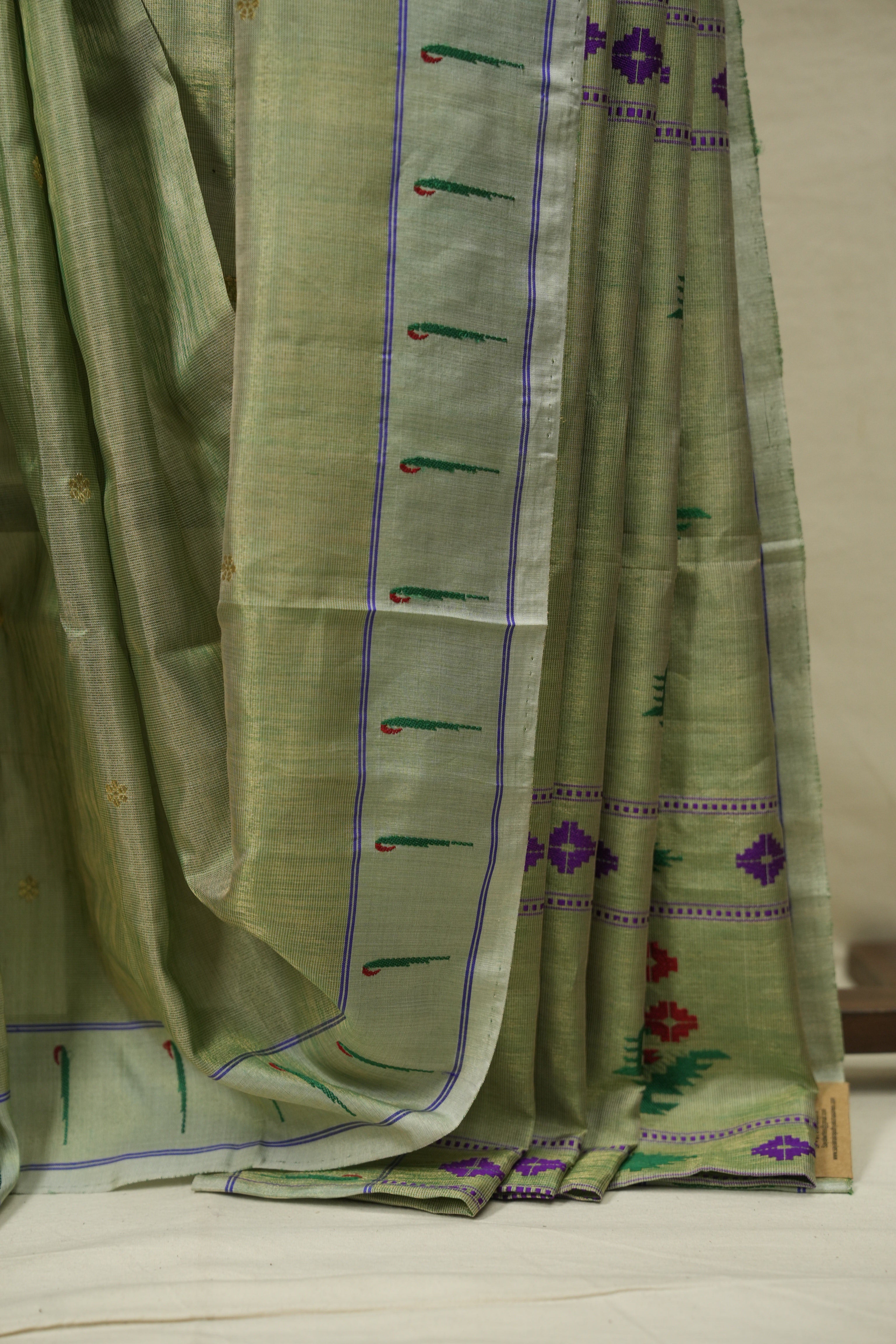 Mint Green Cotton Tissue Paithani Saree - SRMGCTPS01