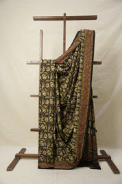 Mehndi Green Black HBP Cotton Saree - SRMGBCS3154