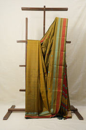 Two Tone Mehendi Green Kanjeevaram Silk Saree - SRTTMGKSS275