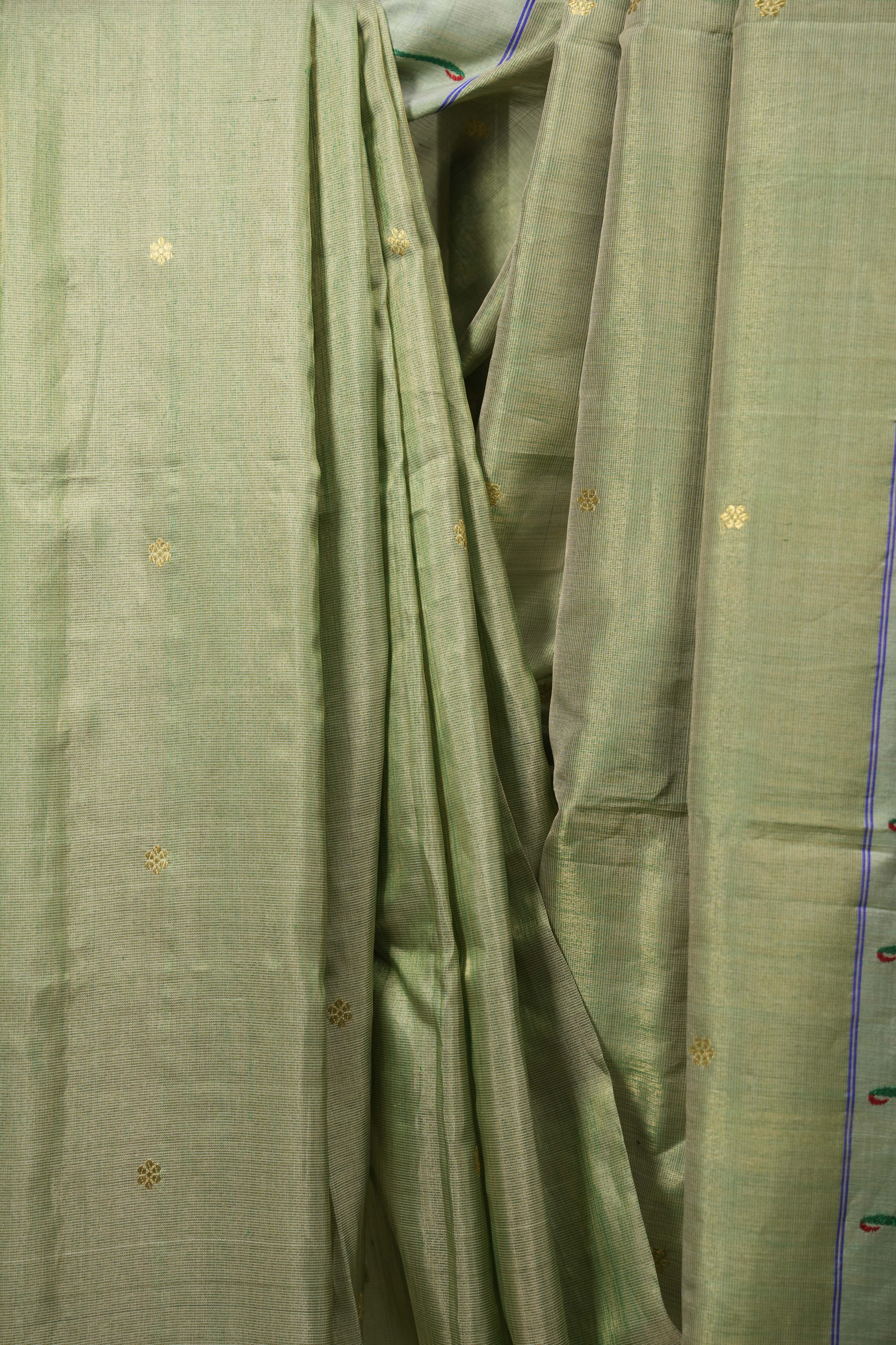Mint Green Cotton Tissue Paithani Saree - SRMGCTPS01