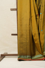 Two Tone Mehendi Green Kanjeevaram Silk Saree - SRTTMGKSS275