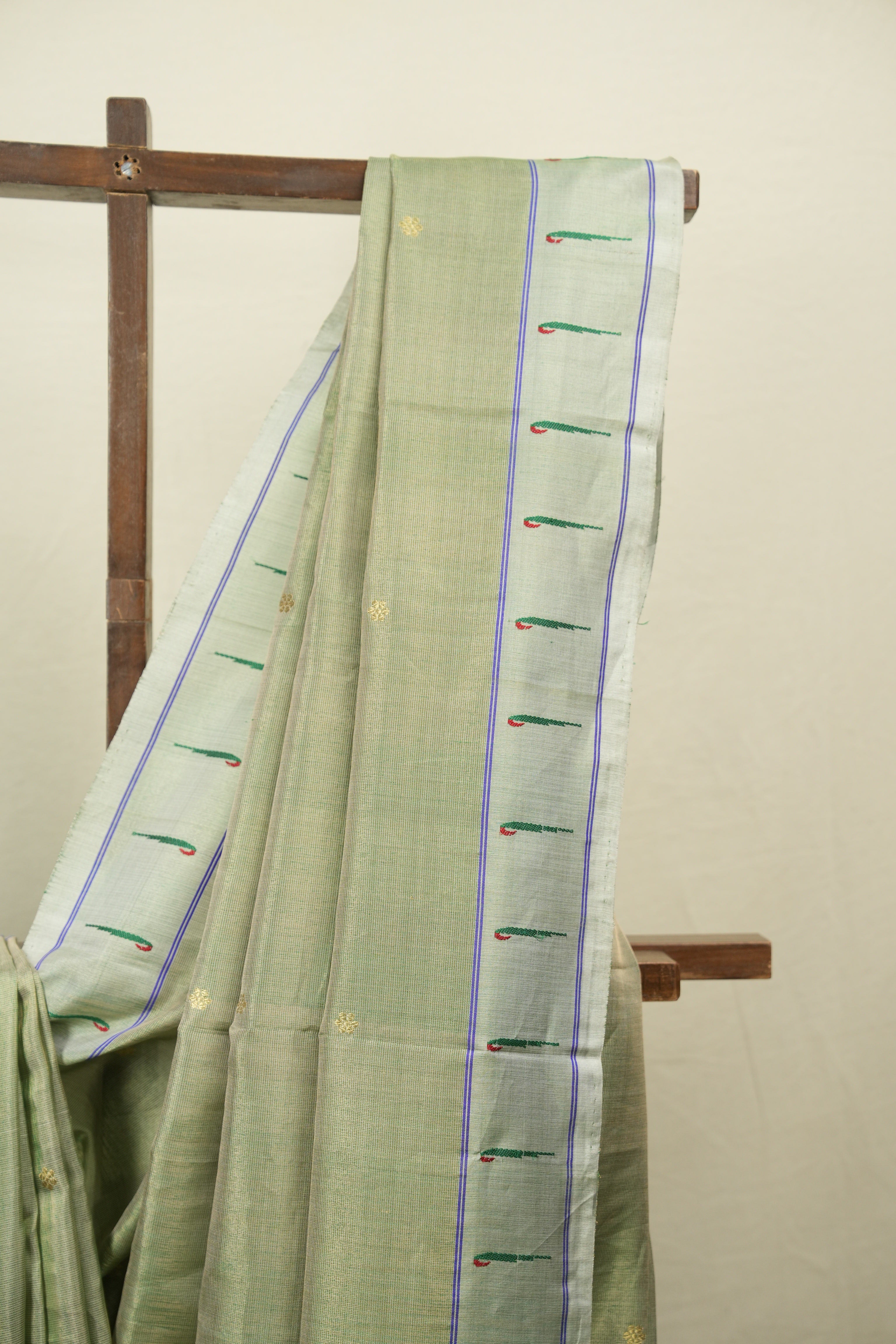 Mint Green Cotton Tissue Paithani Saree - SRMGCTPS01