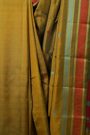 Two Tone Mehendi Green Kanjeevaram Silk Saree - SRTTMGKSS275