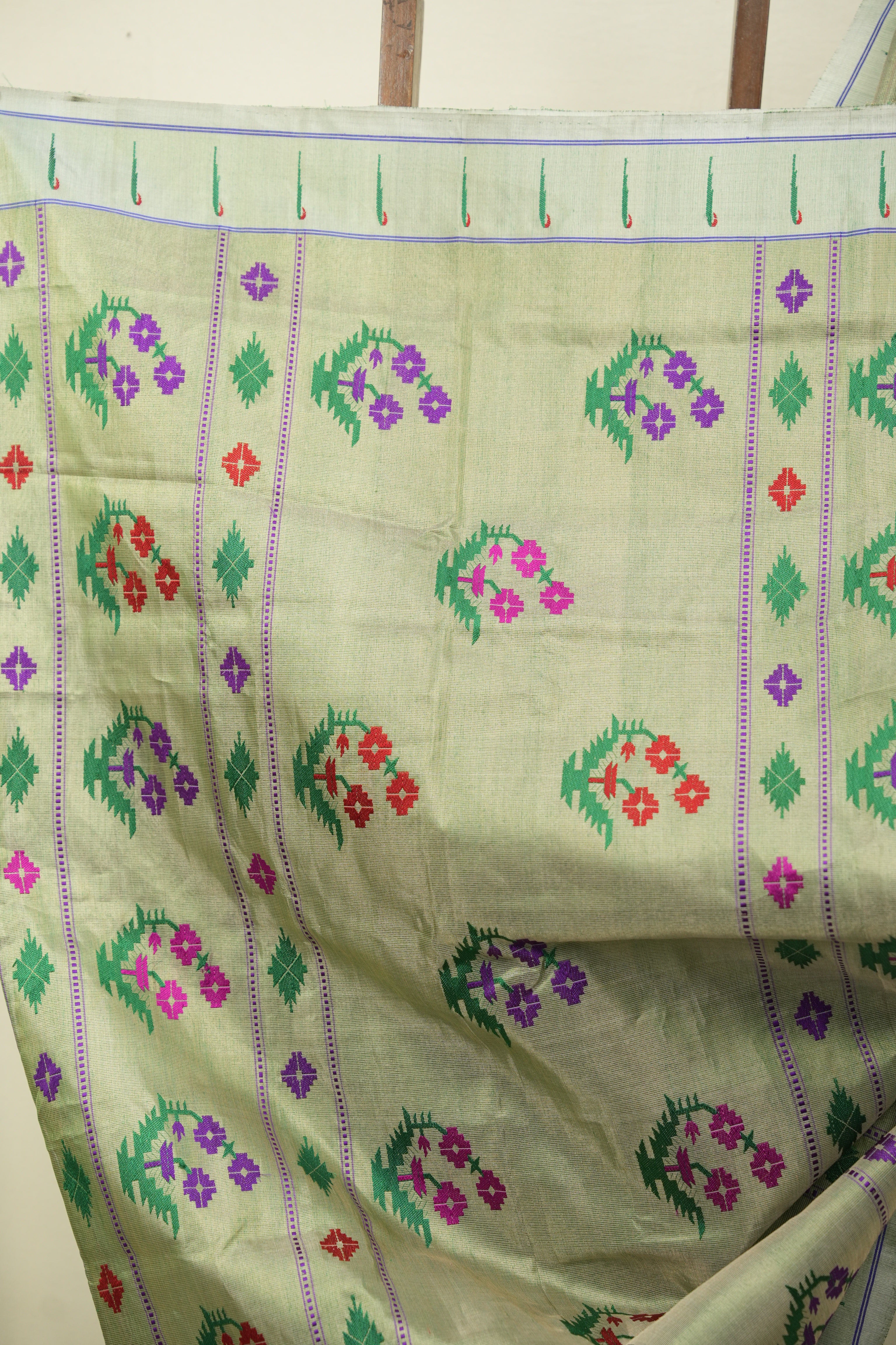 Mint Green Cotton Tissue Paithani Saree - SRMGCTPS01