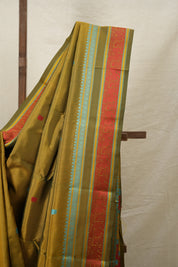 Two Tone Mehendi Green Kanjeevaram Silk Saree - SRTTMGKSS275