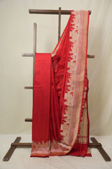 Red Banarasi Silk Saree - SRRBSS920