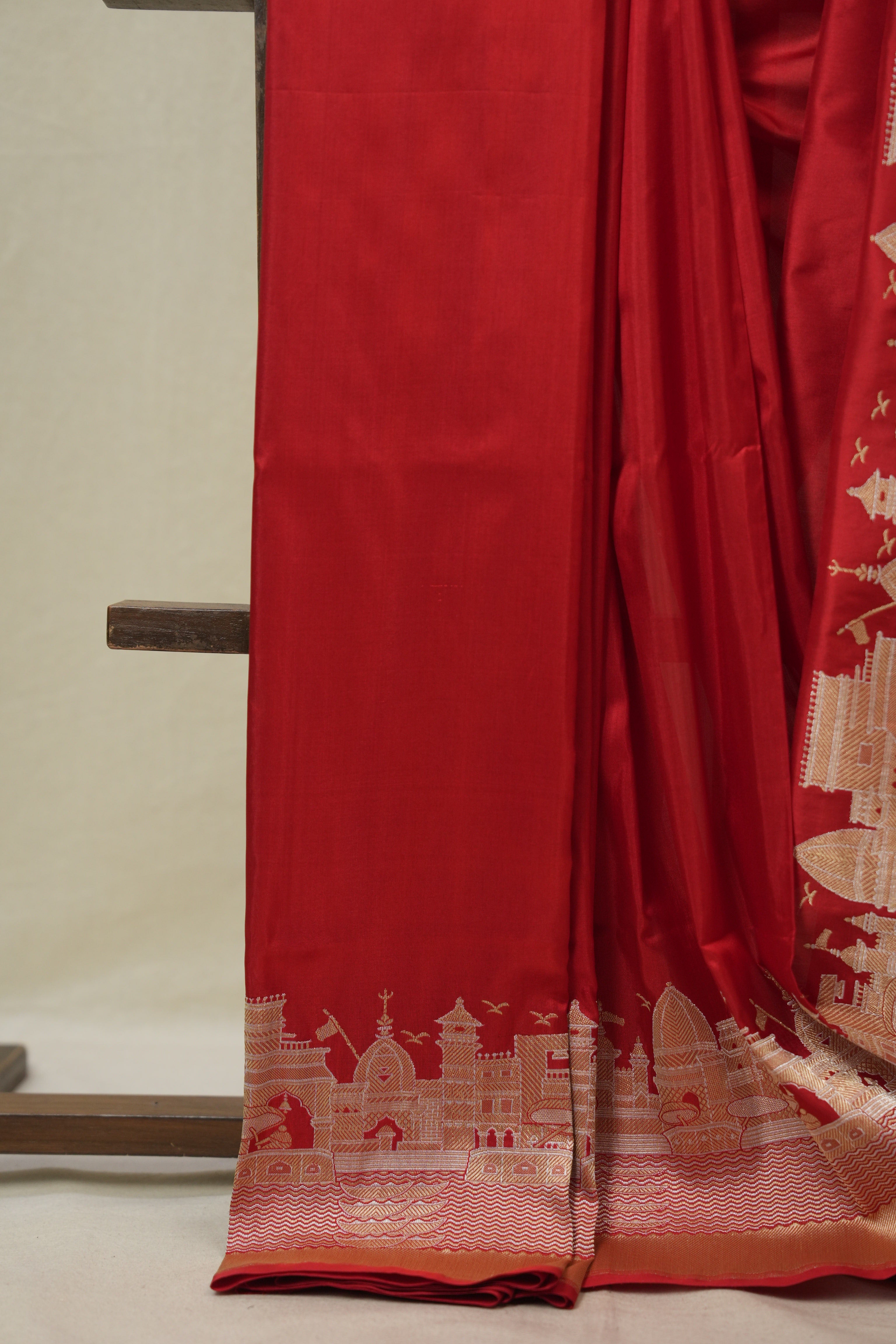 Red Banarasi Silk Saree - SRRBSS920