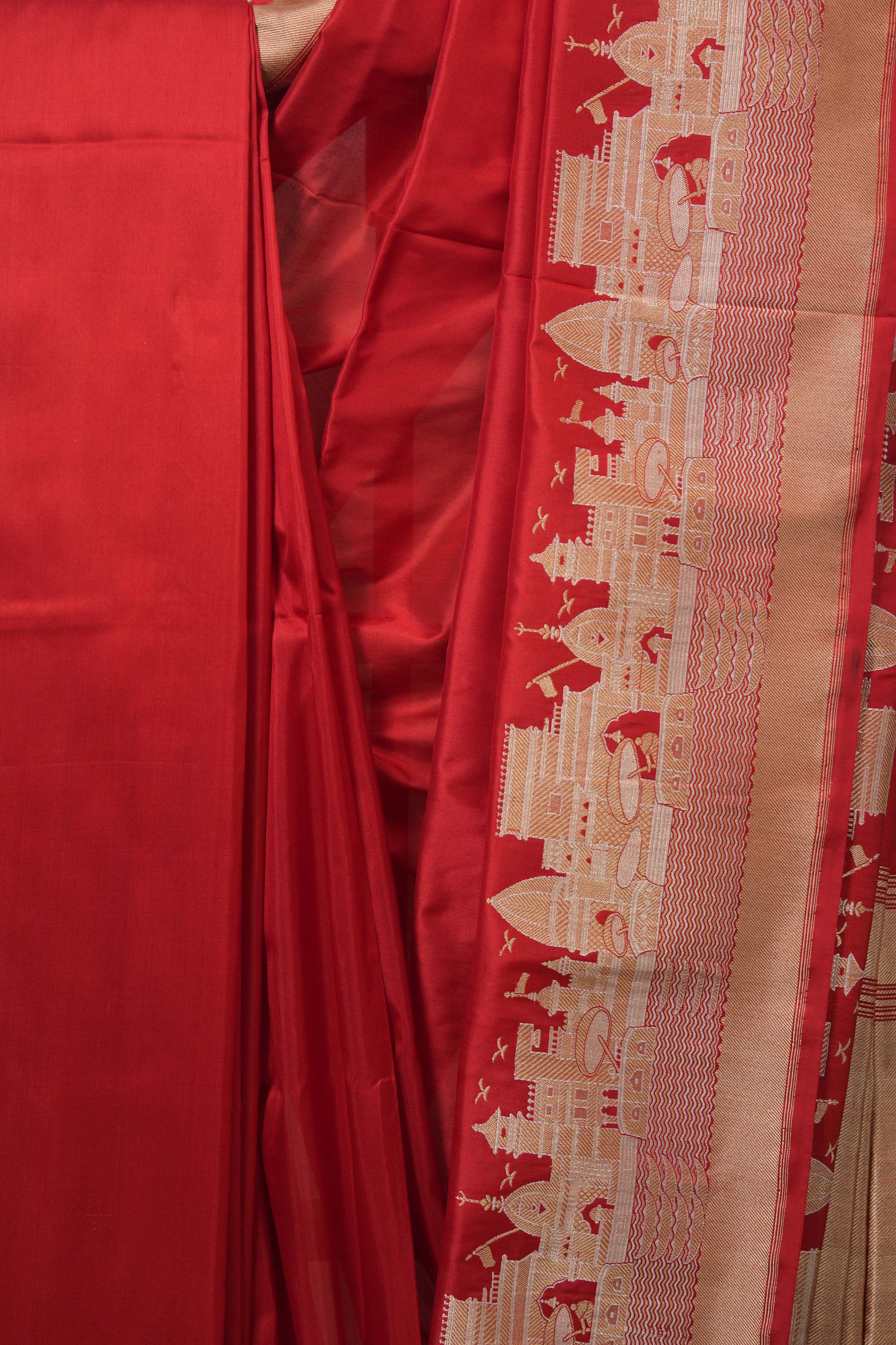 Red Banarasi Silk Saree - SRRBSS920