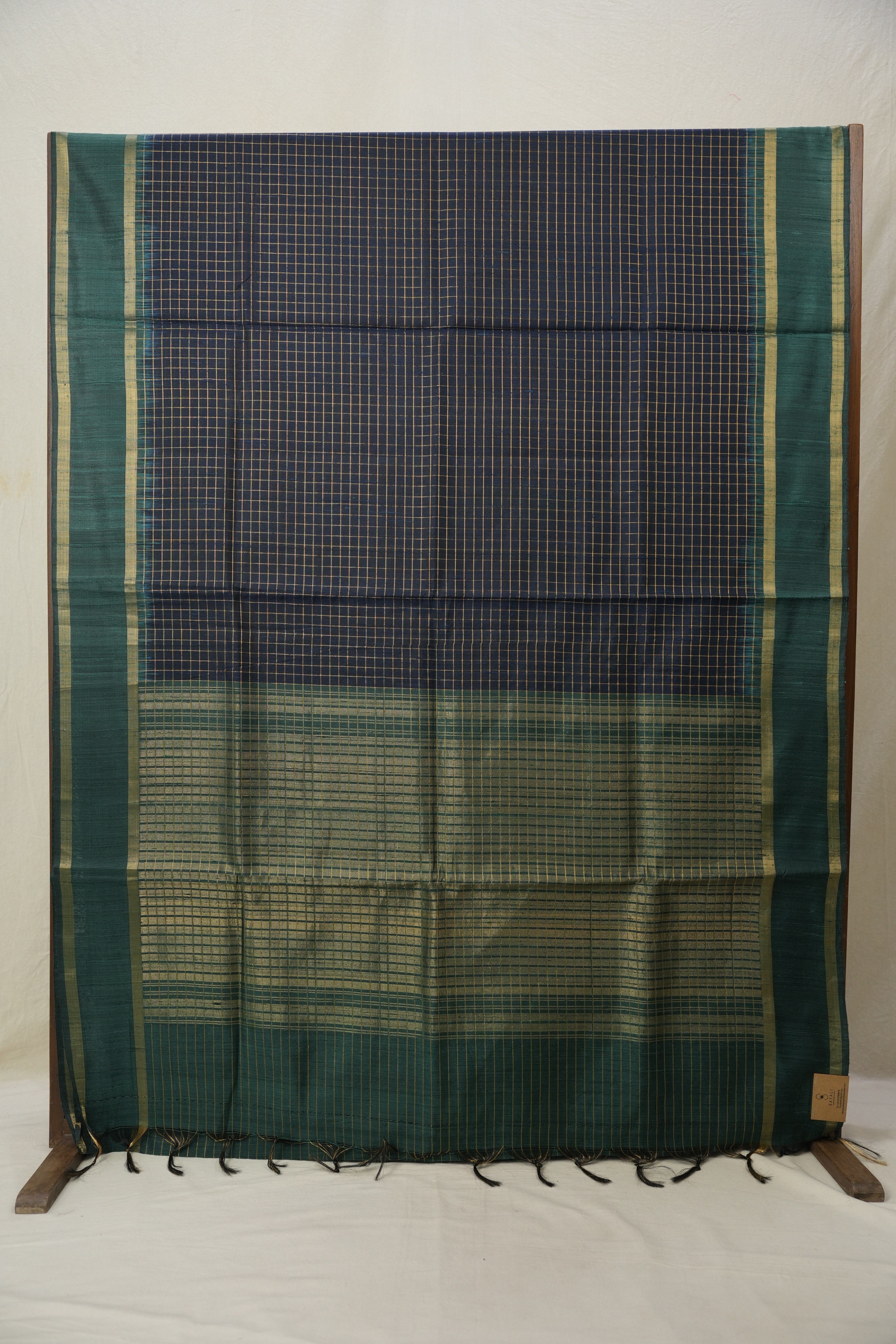 Navy Blue Raw Silk Saree - SRNBRSS917