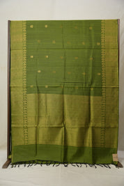 Moss Green Raw Silk Saree - SRMGRSS834