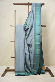 Steel Grey Kanjivaram Silk Saree - SRSGKSS968