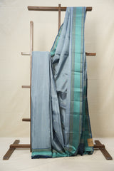 Steel Grey Kanjivaram Silk Saree - SRSGKSS968