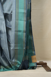 Steel Grey Kanjivaram Silk Saree - SRSGKSS968