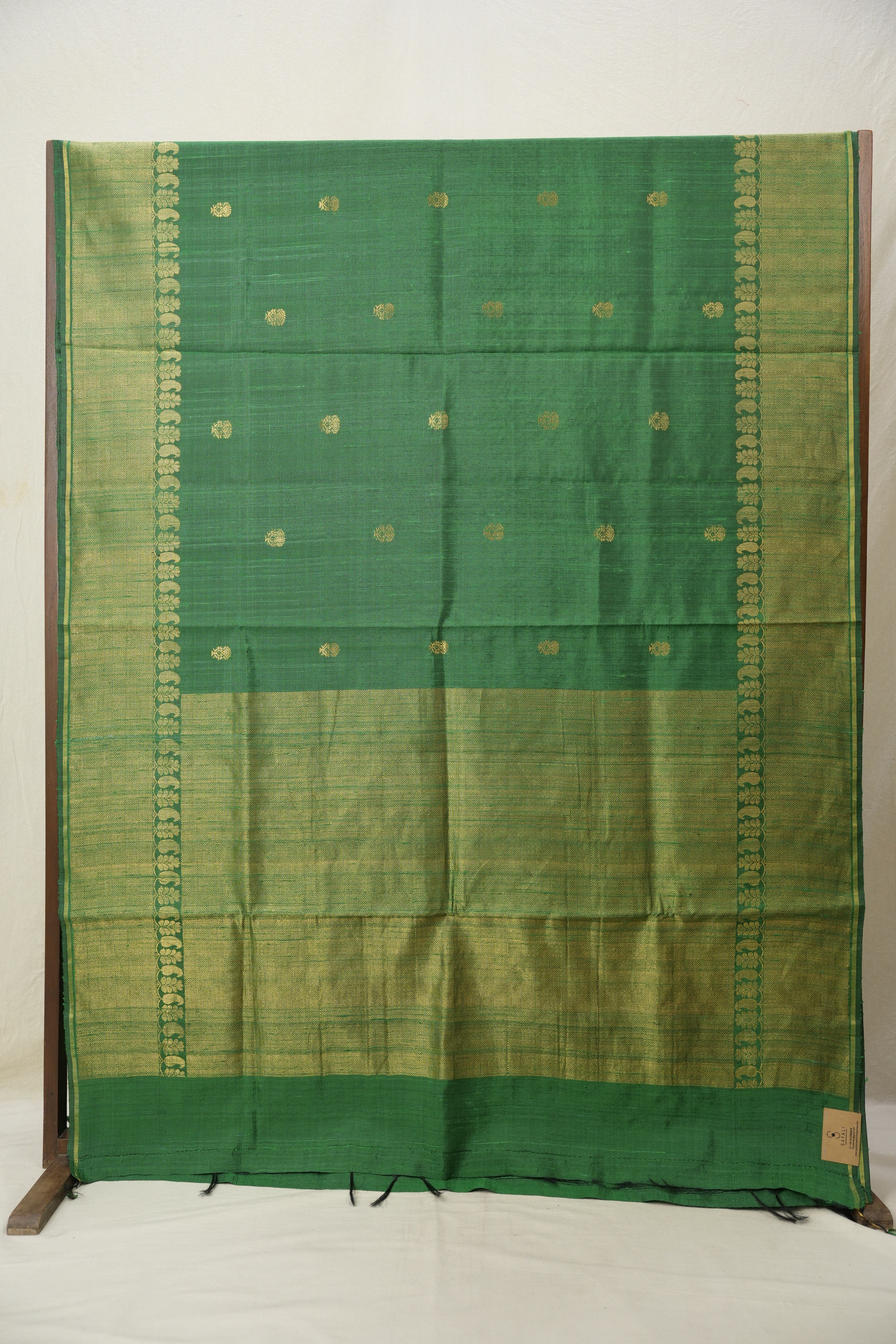 Green Raw Silk Saree - SRGRSS835