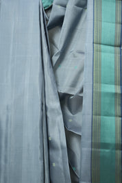 Steel Grey Kanjivaram Silk Saree - SRSGKSS968