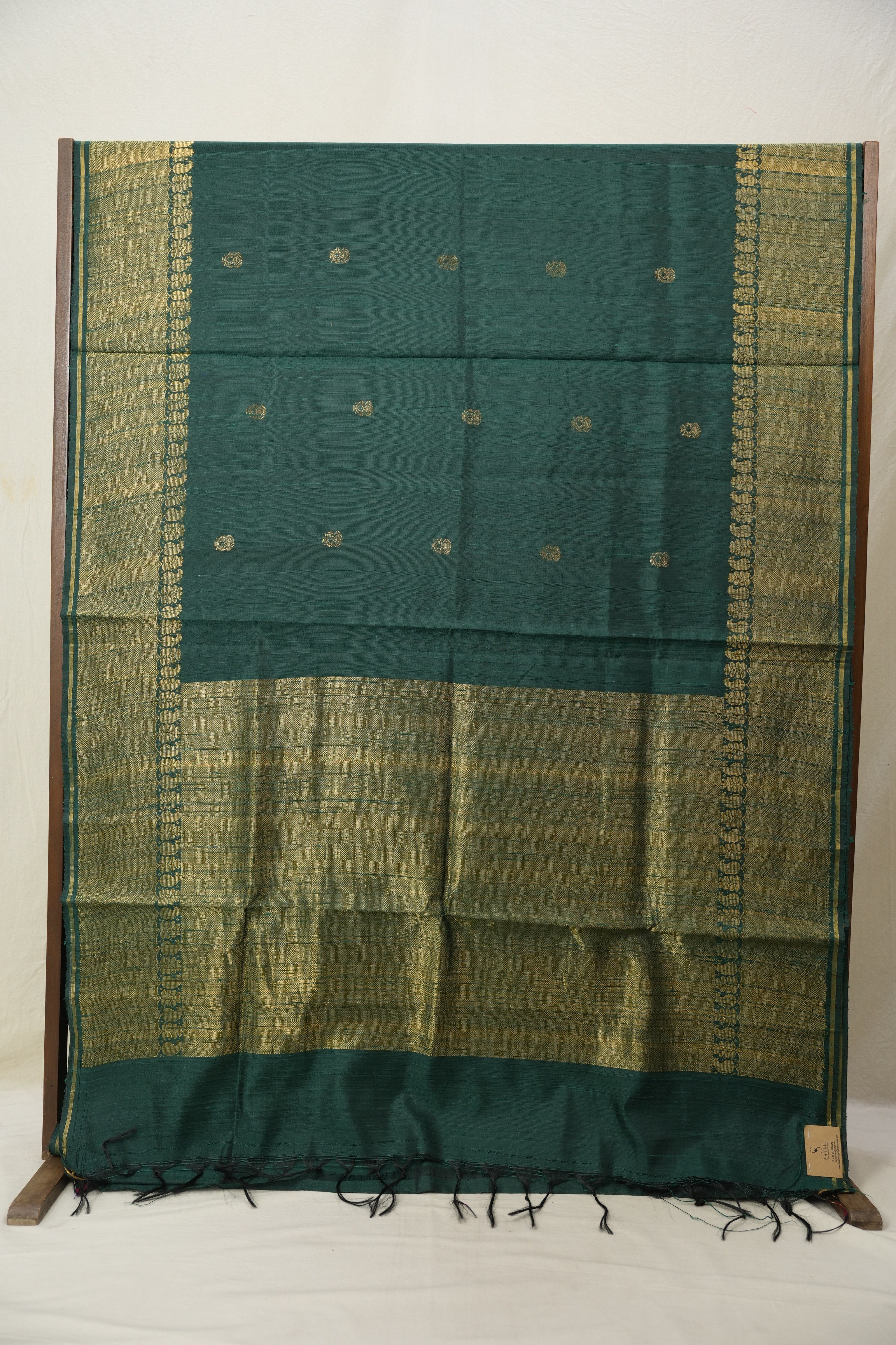Green Raw Silk Saree - SRGRSS957