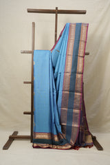Sky Blue Kanjivaram Silk Saree-SRSBKSS221