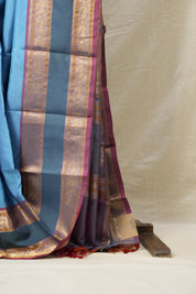 Sky Blue Kanjeevaram Silk Saree-SRSBKSS221
