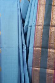 Sky Blue Kanjeevaram Silk Saree-SRSBKSS221