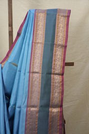 Sky Blue Kanjeevaram Silk Saree-SRSBKSS221