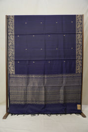 Navy Blue Raw Silk Saree - SRNBRSS857