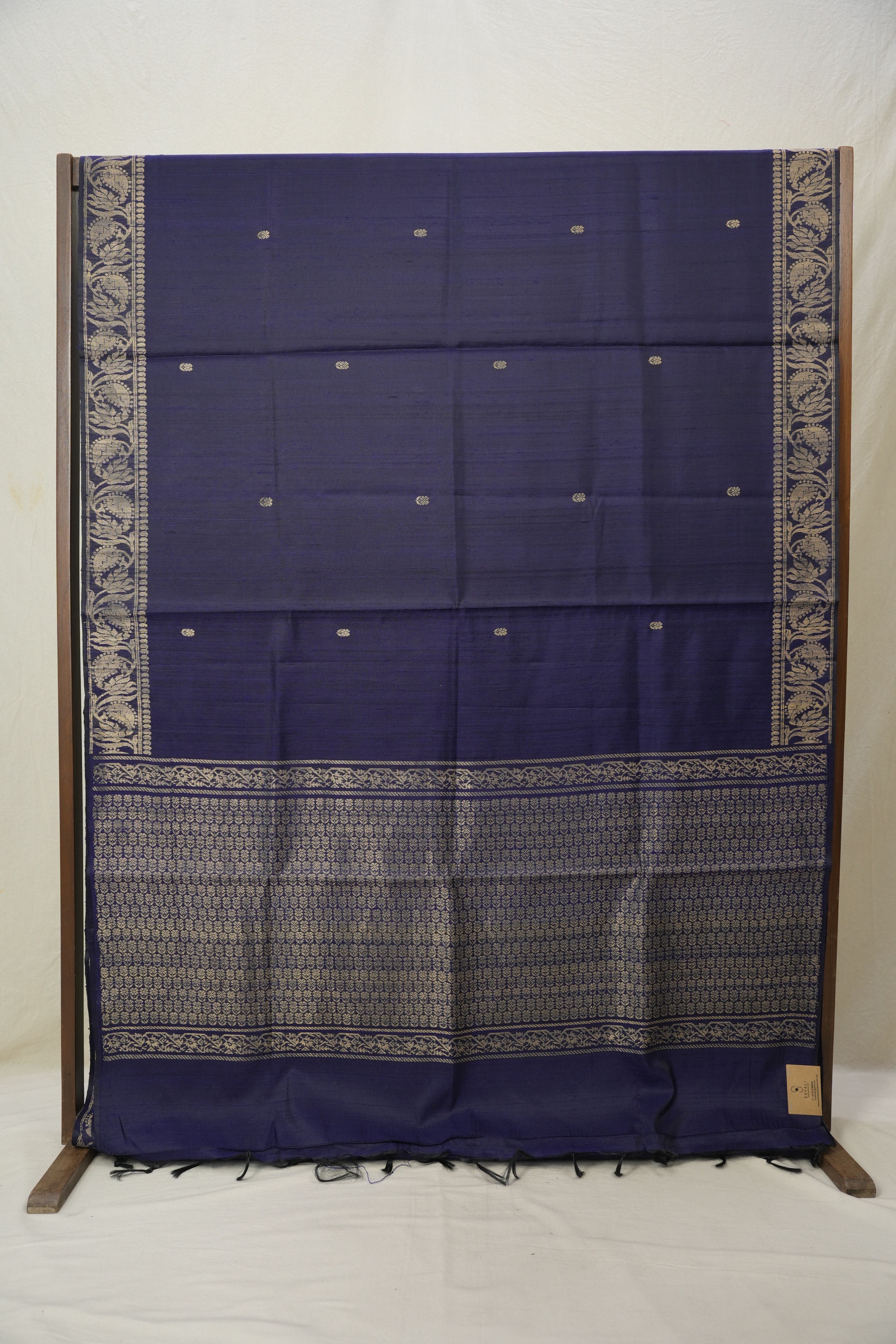 Navy Blue Raw Silk Saree - SRNBRSS857