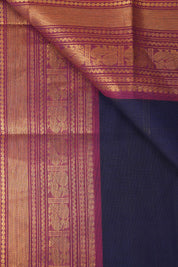 Navy Blue Kanchi Cotton Saree - SRNBKCS1075
