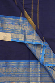 Navy Blue Kanchi Cotton Saree - SRNBKCS1075