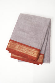 Greyish-Purple Kanchi Cotton Saree - SRGPKCS1074
