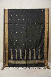 Black Soft Silk Saree - SRBSSS402