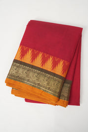 Red Kanchi Cotton Saree - SRRKCS1070