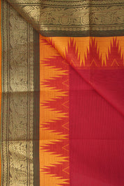 Red Kanchi Cotton Saree - SRRKCS1070