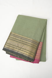 Sage Green Kanchi Cotton Saree - SRSGKCS1077
