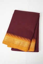 Maroon Kanchi Cotton Saree - SRMKCS1078