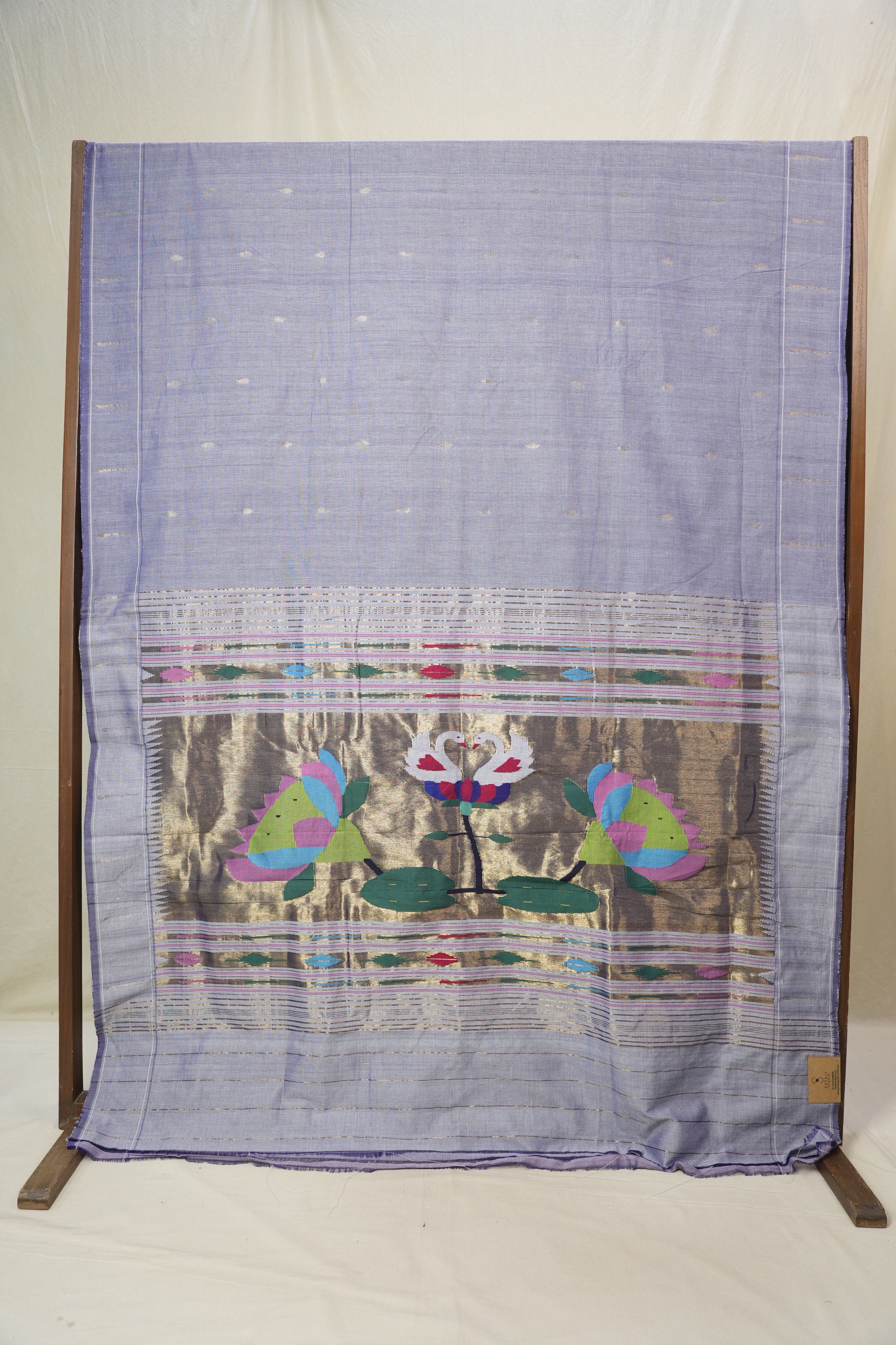 Lavender Cotton Paithani Saree - SRLCPS744